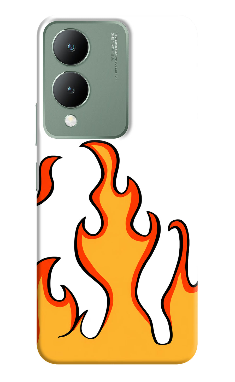 Fired Up – White Vivo Y17s Back Cover, Hard case