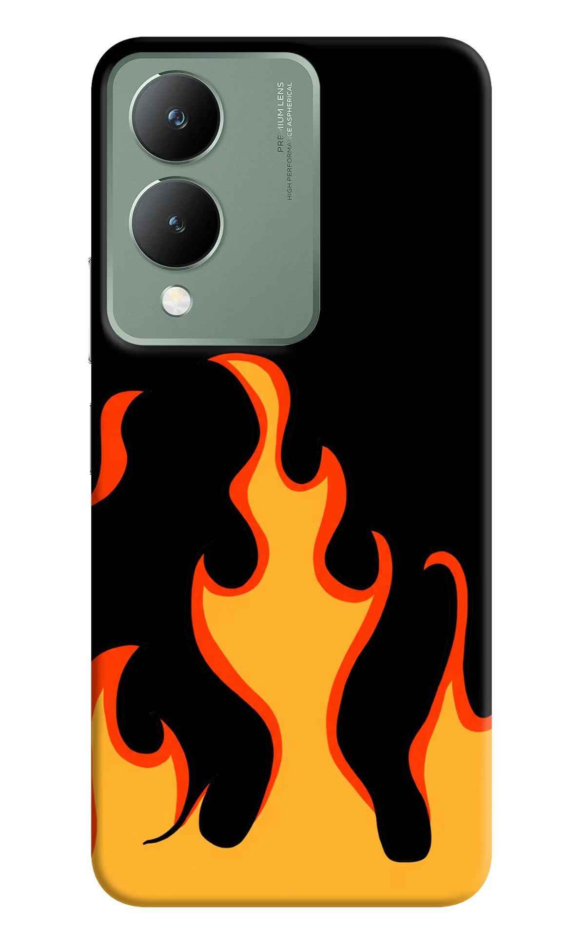 Fired Up – Black Vivo Y17s Hard Case Back Cover by Casekaro