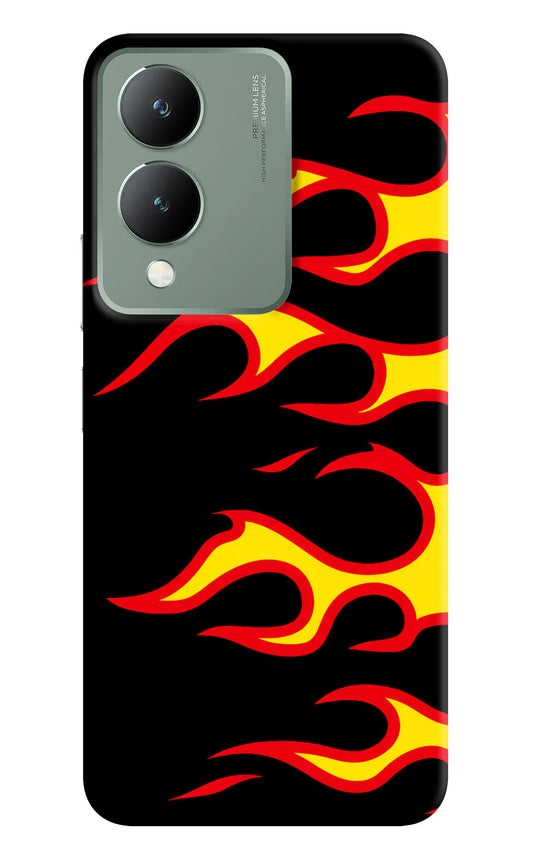 Side Sweep Flames Vivo Y17s Hard Case Back Cover by Casekaro