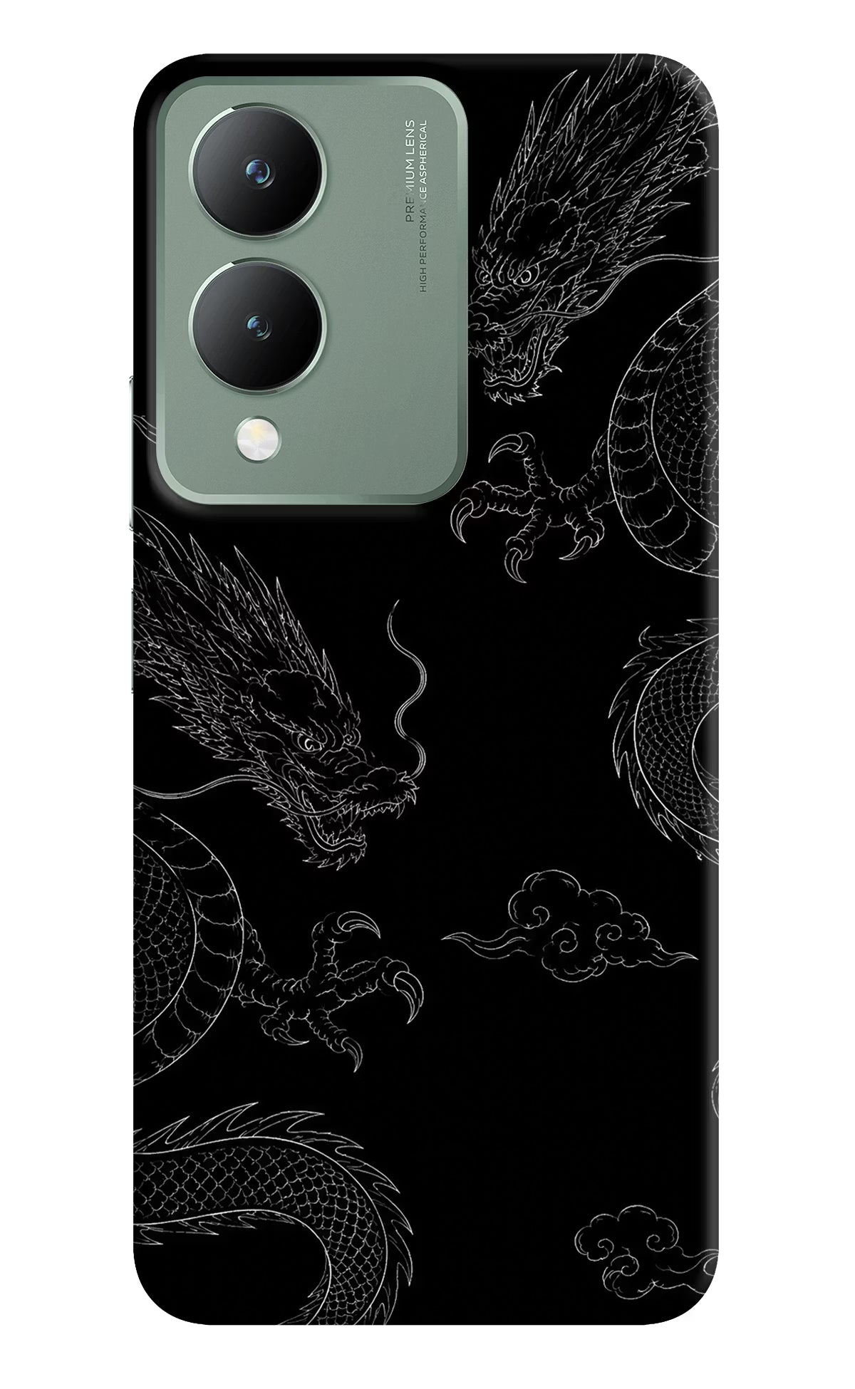 Twin Dragons Vivo Y17s Hard Case Back Cover by Casekaro