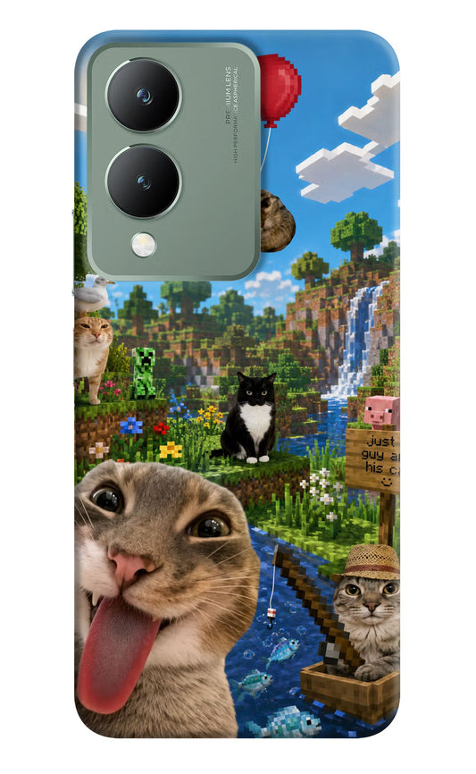Minecraft Cat Chaos Vivo Y17s Hard Case Back Cover by Casekaro