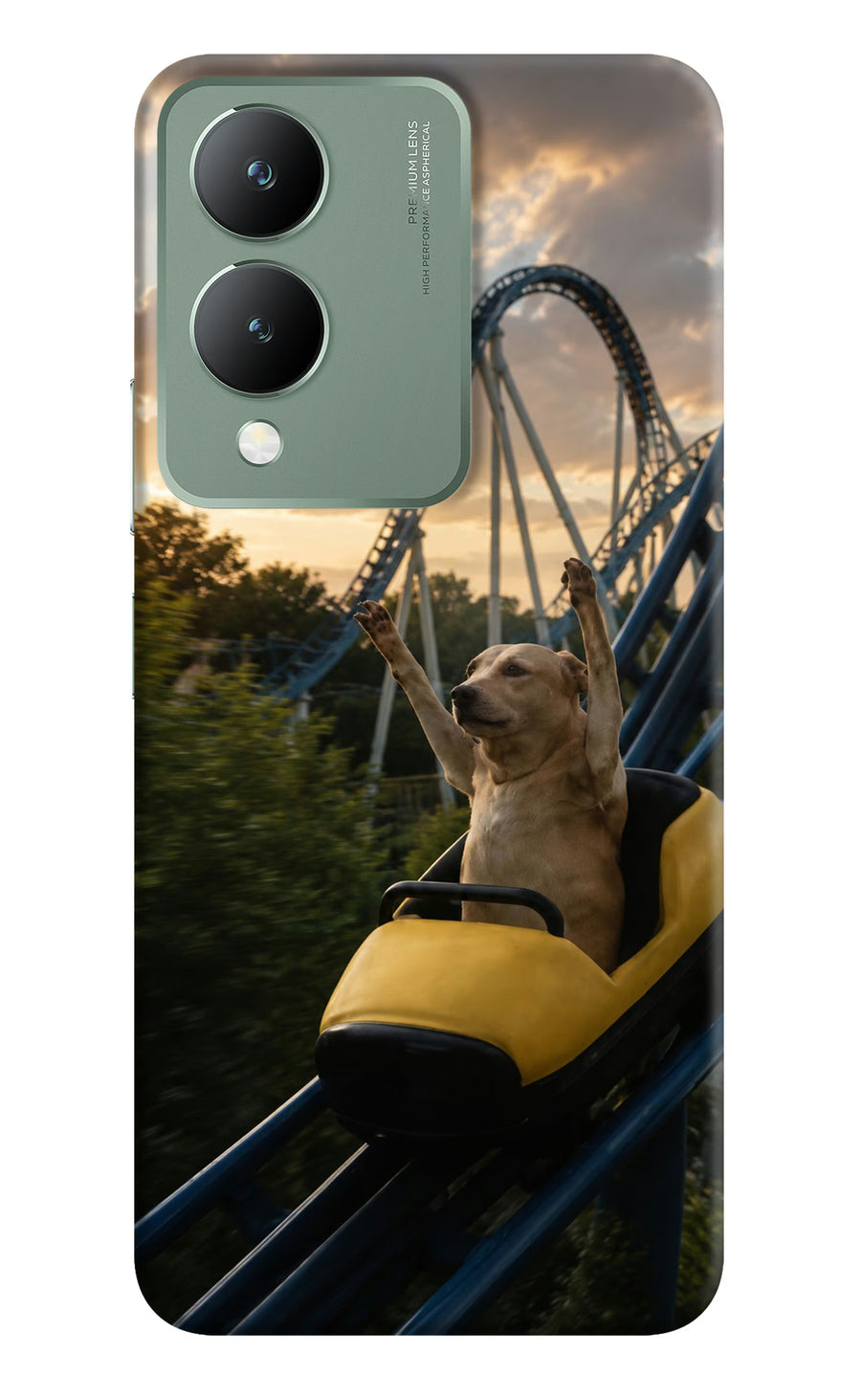 Rollercoaster Dog Vivo Y17s Back Cover, Hard case