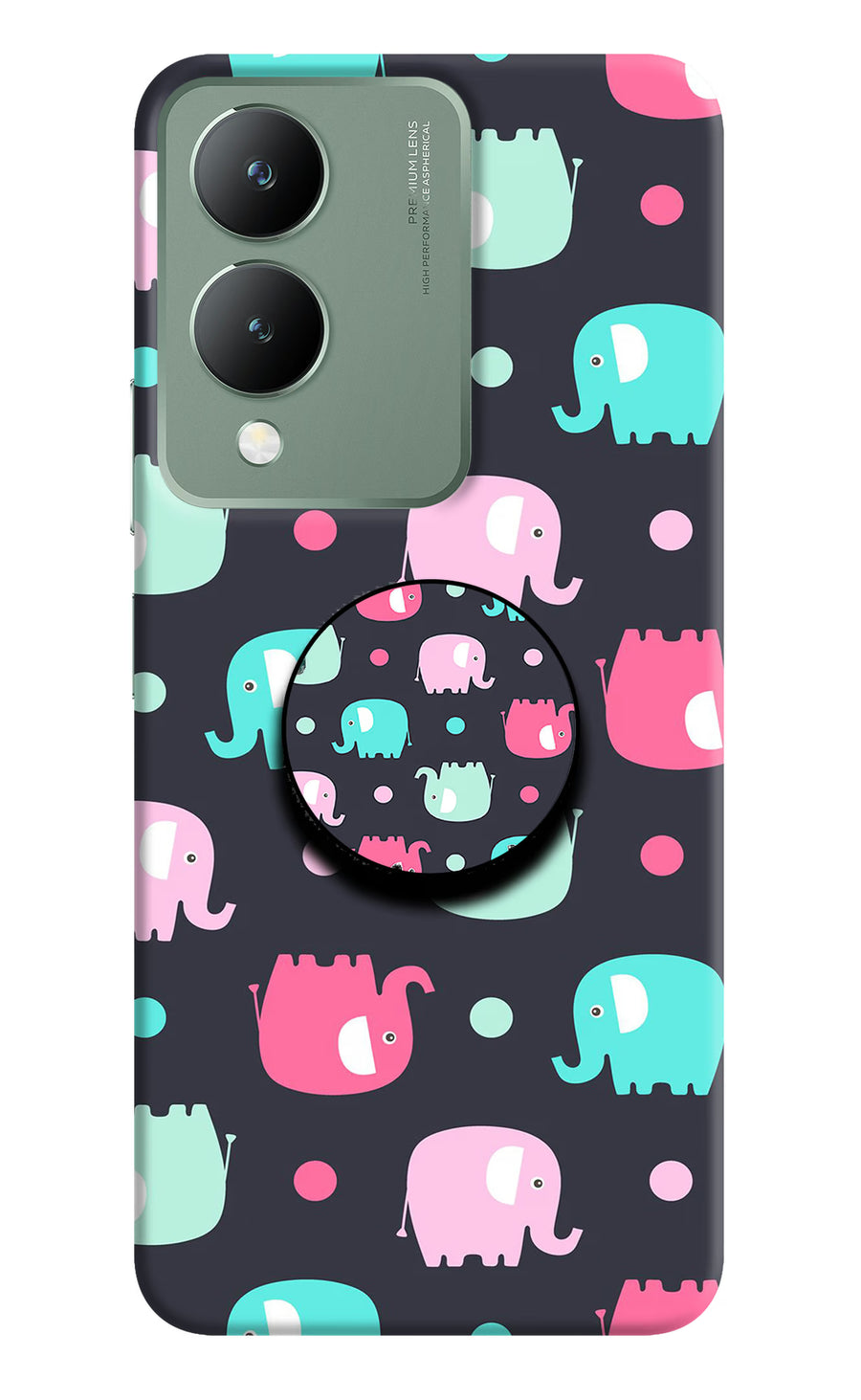 Baby Elephants Vivo Y17s Pop Case, Hard case