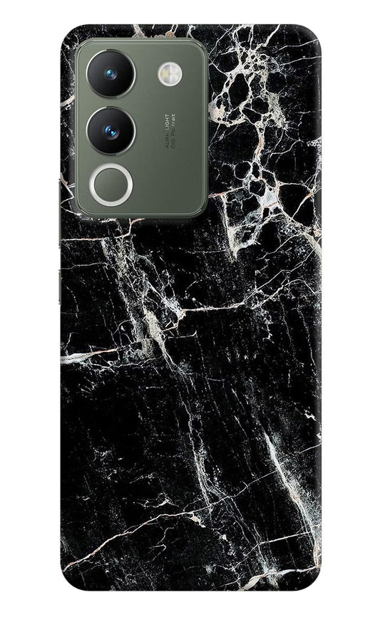 Black Marble Texture Vivo Y200 5G Hard Case Back Cover by Casekaro