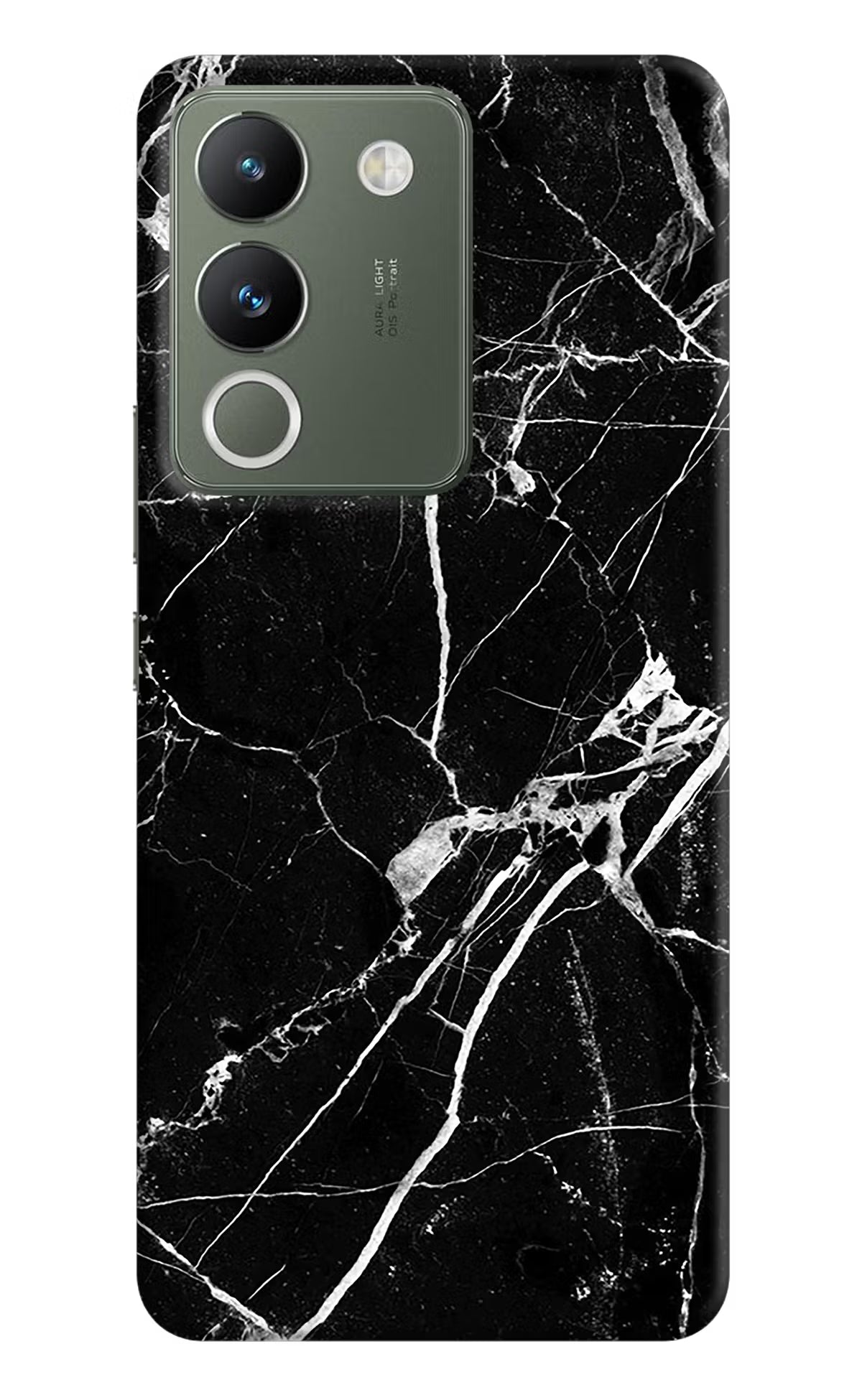 Black Marble Pattern Vivo Y200 5G Hard Case Back Cover by Casekaro