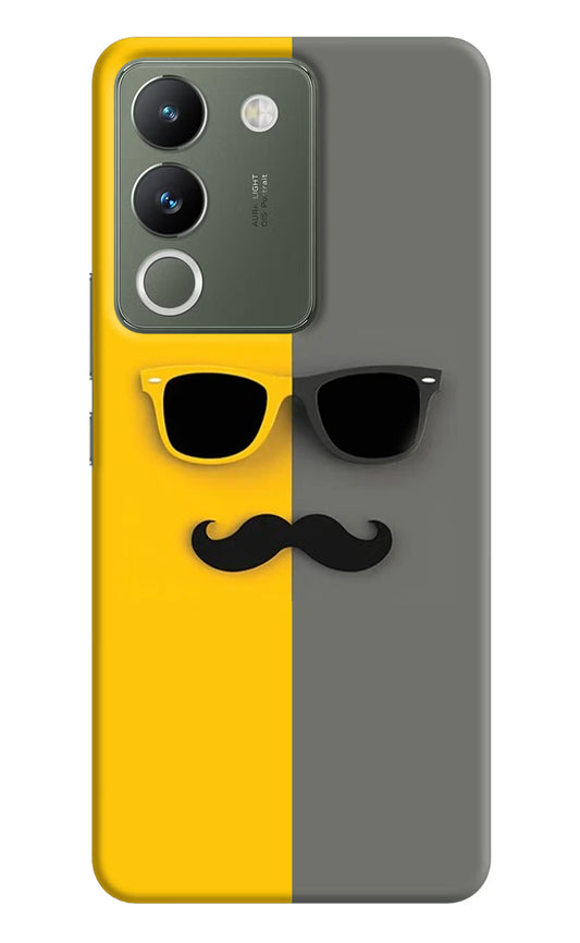 Sunglasses with Mustache Vivo Y200 5G Hard Case Back Cover by Casekaro