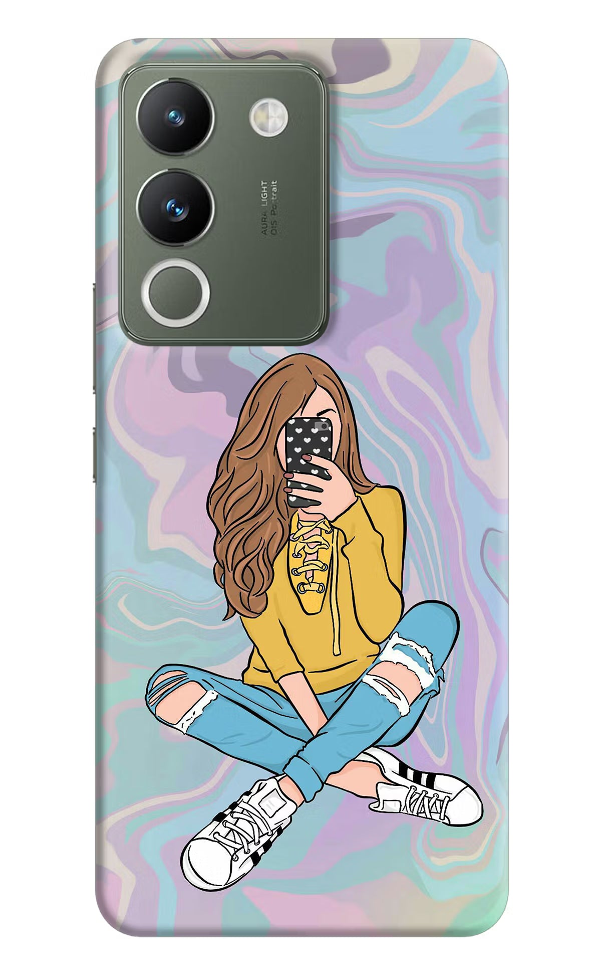 Selfie Girl Vivo Y200 5G Hard Case Back Cover by Casekaro