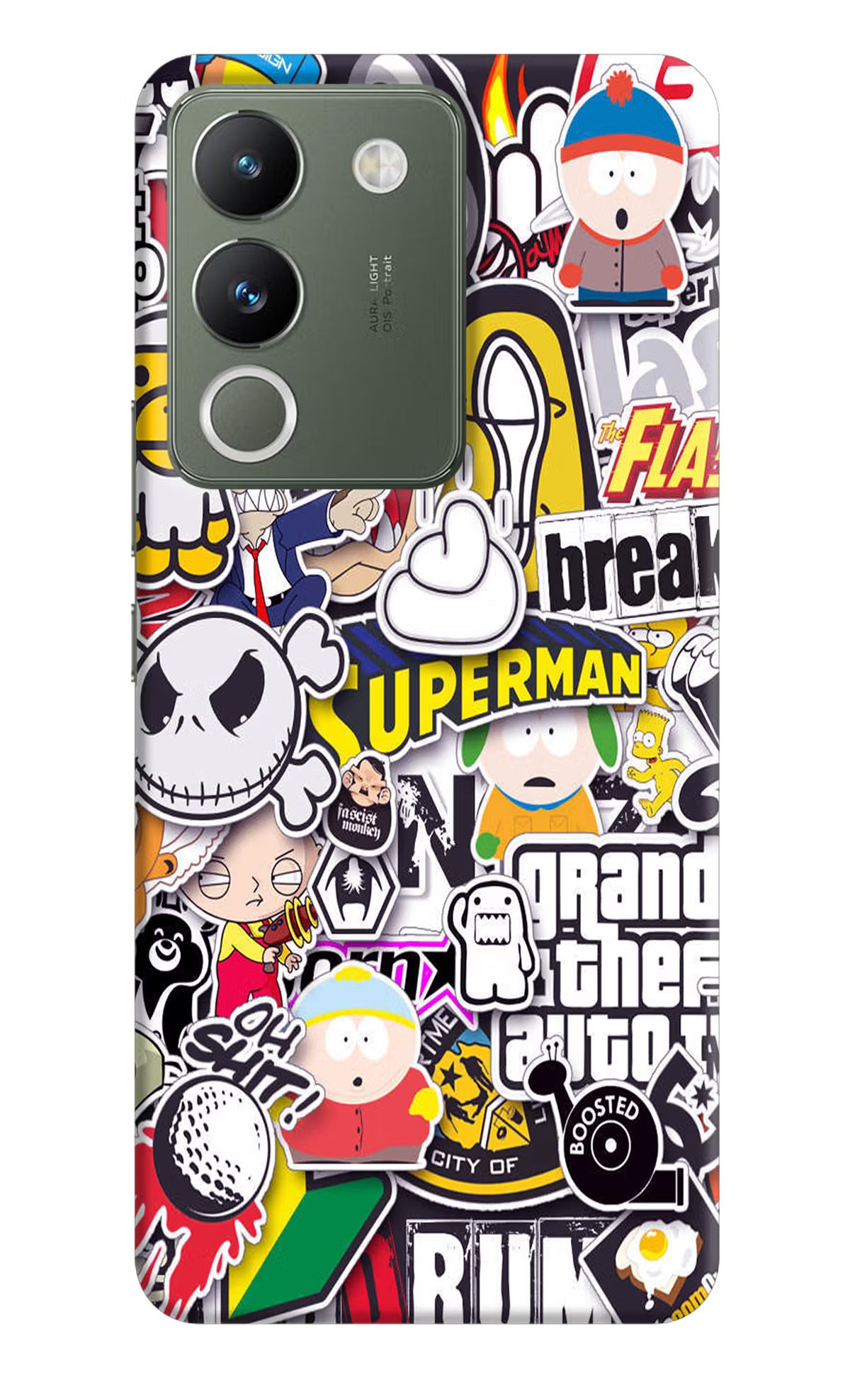 Sticker Bomb Vivo Y200 5G Hard Case Back Cover by Casekaro