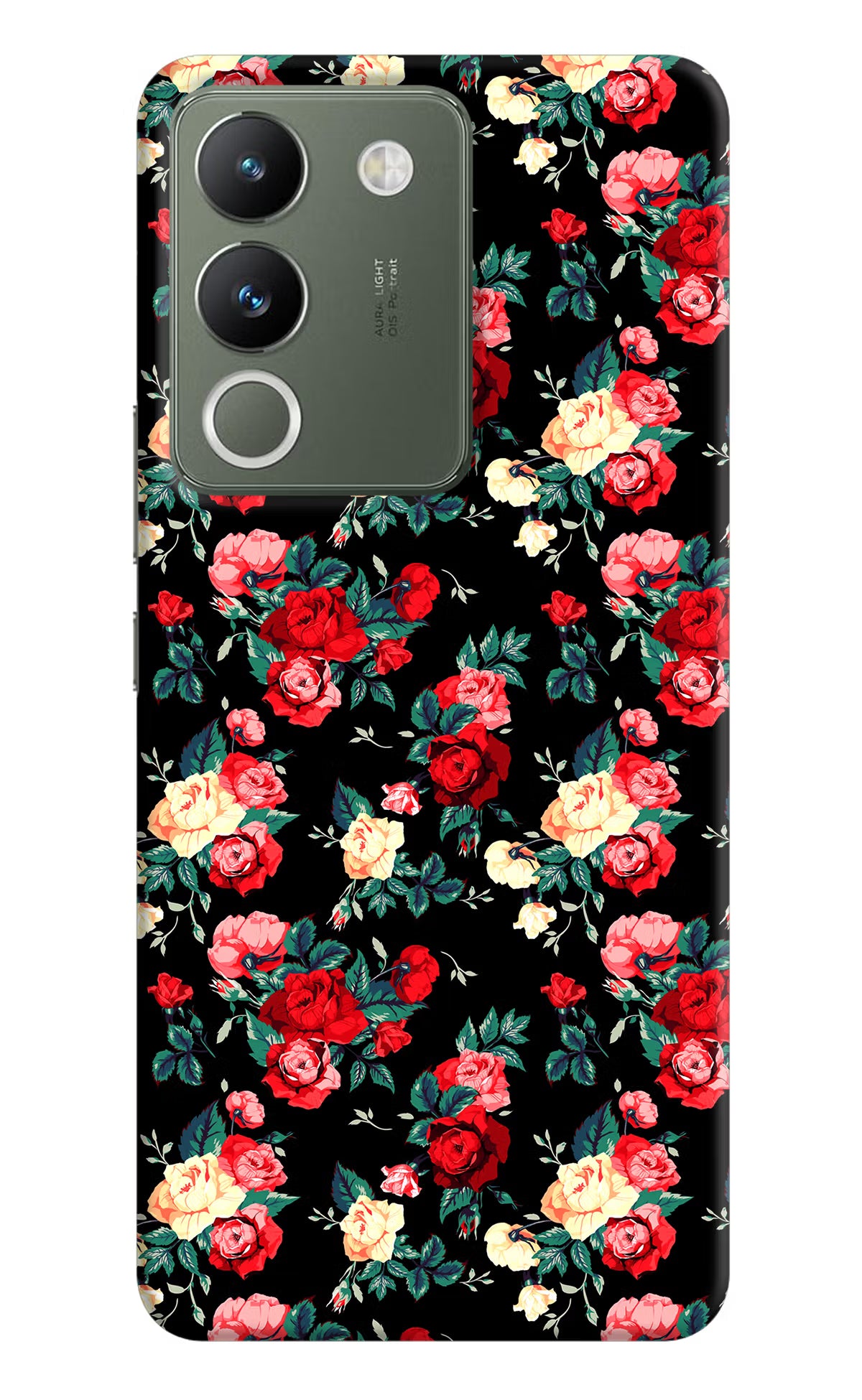 Rose Pattern Vivo Y200 5G Hard Case Back Cover by Casekaro