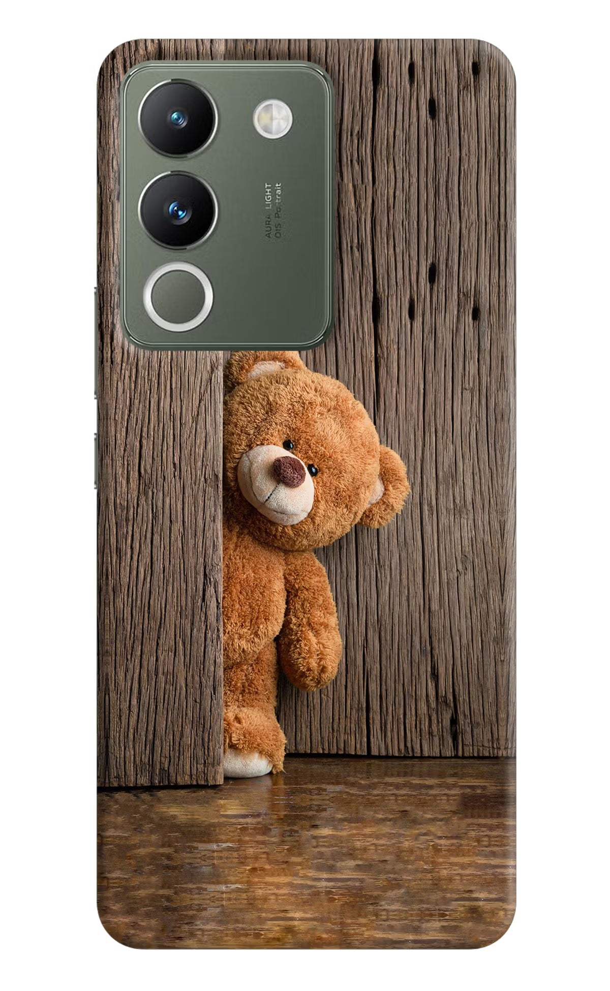 Teddy Wooden Vivo Y200 5G Hard Case Back Cover by Casekaro