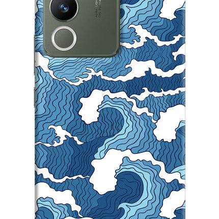Blue Waves Vivo Y200 5G Hard Case Back Cover by Casekaro