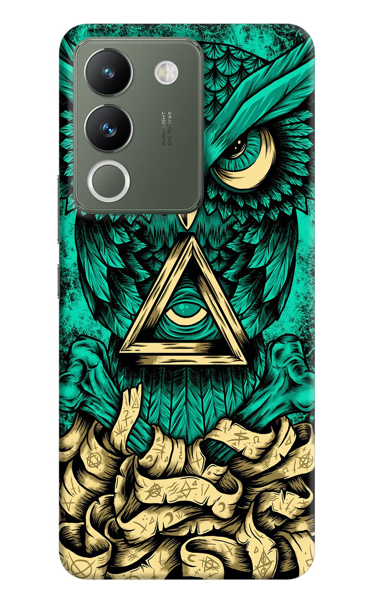 Green Owl Vivo Y200 5G Hard Case Back Cover by Casekaro