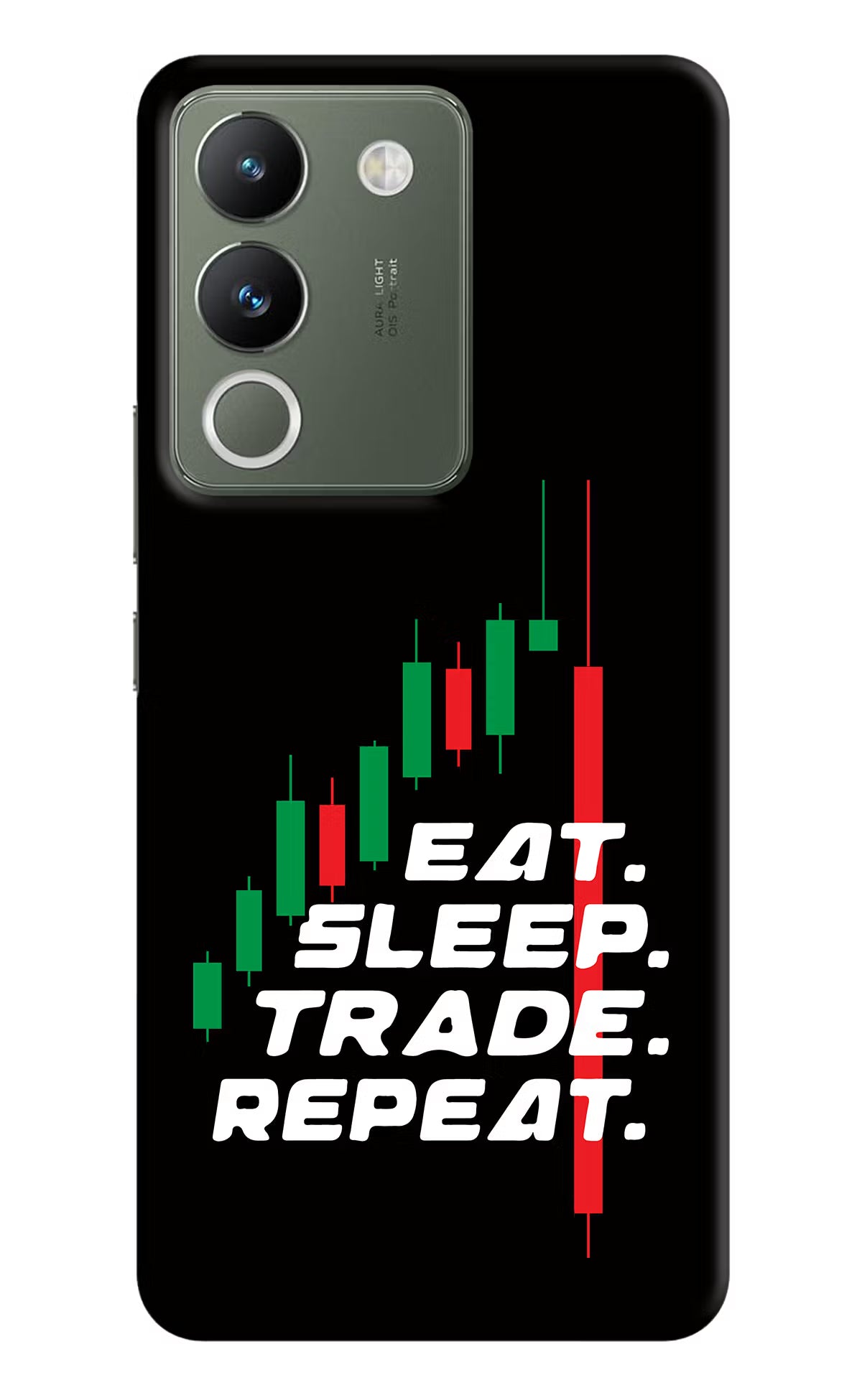 Eat Sleep Trade Repeat Vivo Y200 5G Hard Case Back Cover by Casekaro