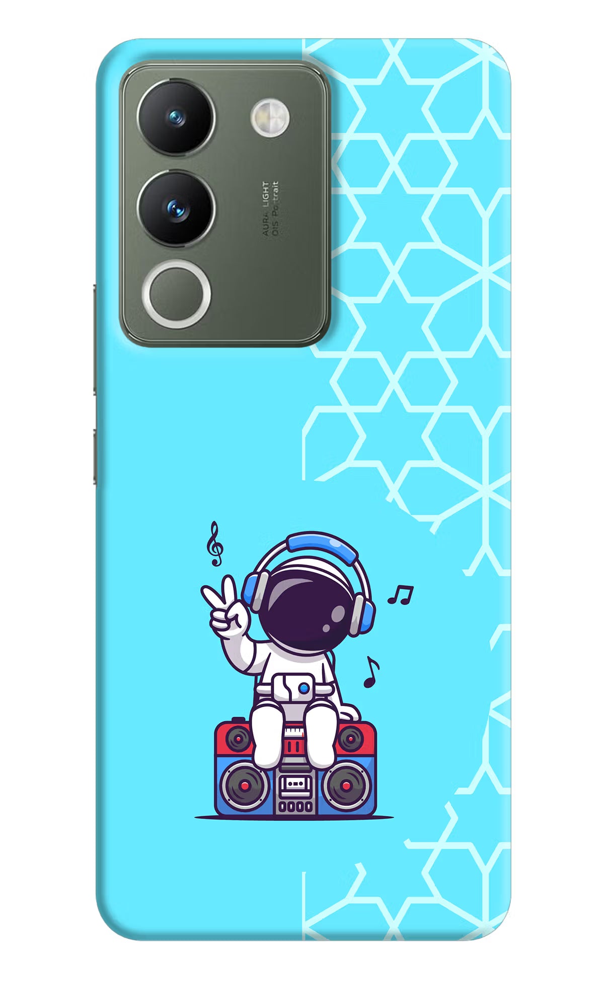 Cute Astronaut Chilling Vivo Y200 5G Hard Case Back Cover by Casekaro