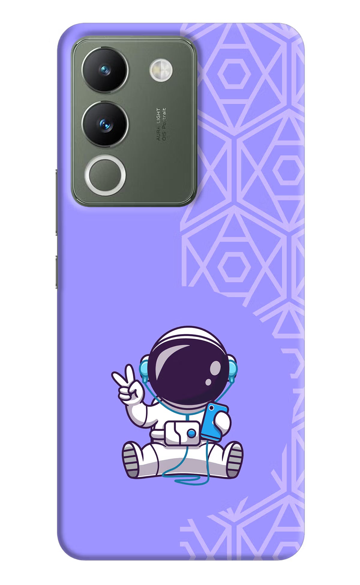 Cute Astronaut Chilling Vivo Y200 5G Hard Case Back Cover by Casekaro