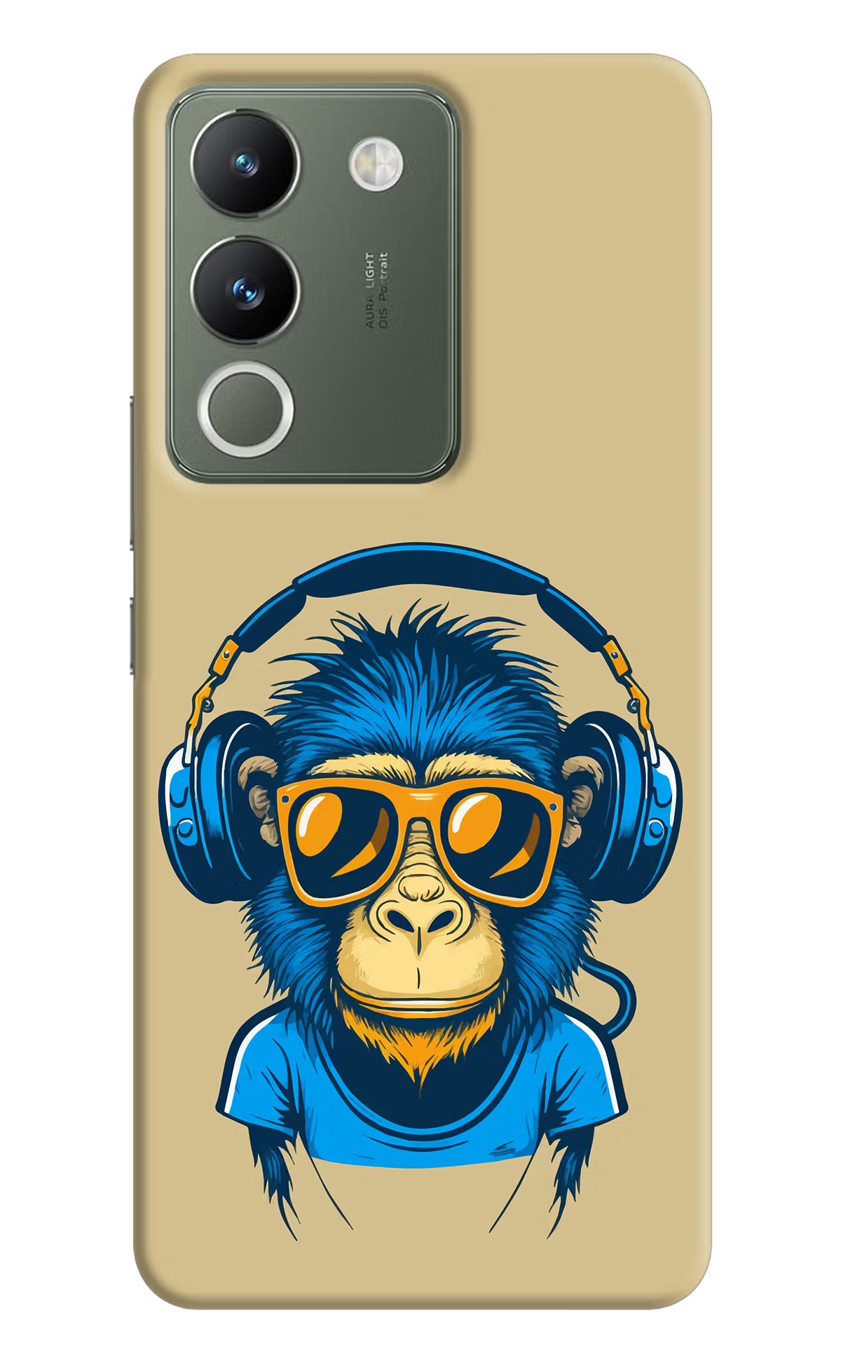 Monkey Headphone Vivo Y200 5G Hard Case Back Cover by Casekaro