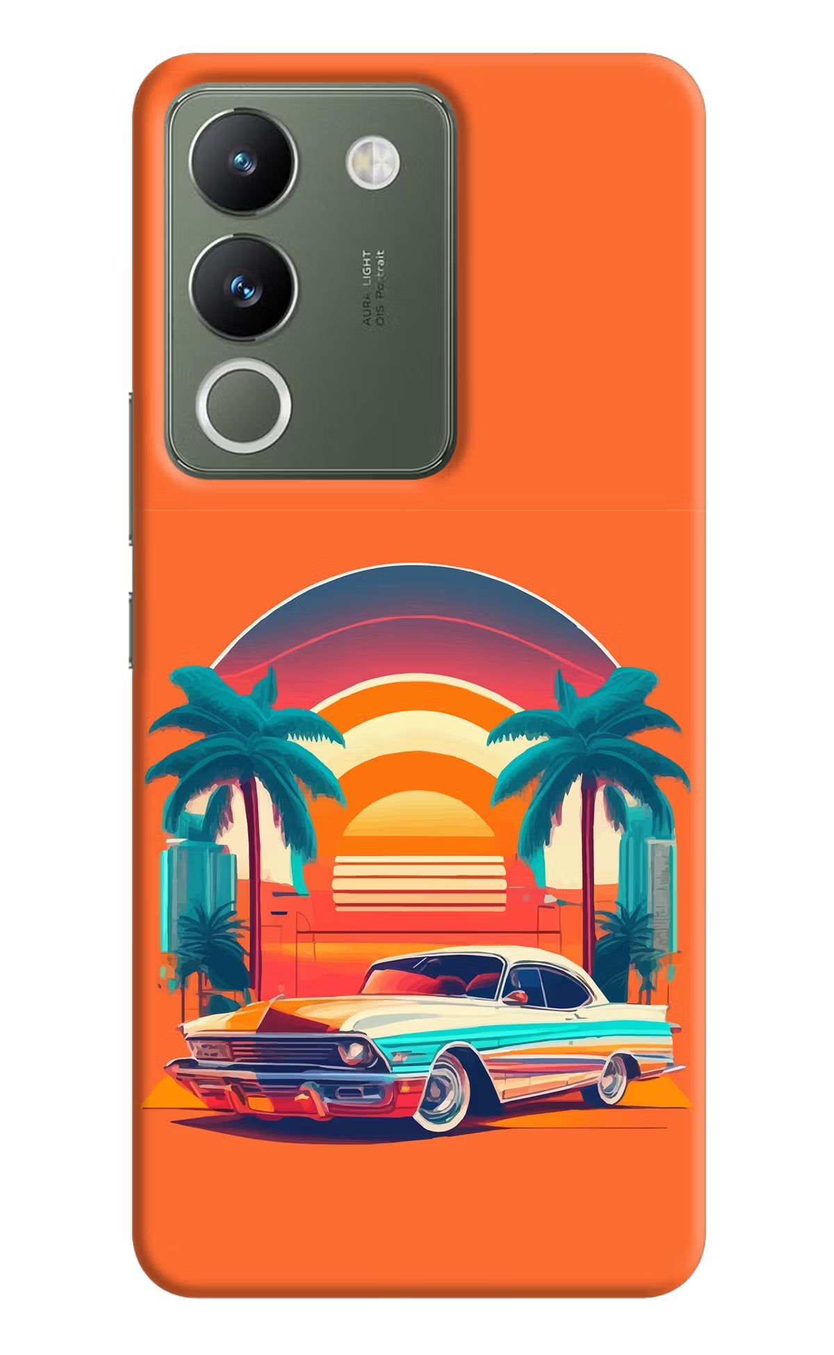 Palm Drive 80s Vivo Y200 5G Hard Case Back Cover by Casekaro