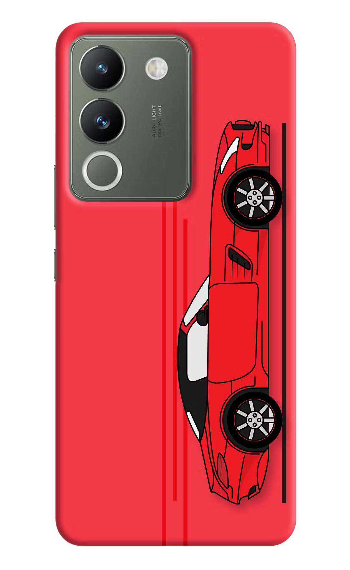 Red Velocity Vivo Y200 5G Hard Case Back Cover by Casekaro