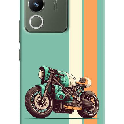 Striped Moto Drift Vivo Y200 5G Hard Case Back Cover by Casekaro
