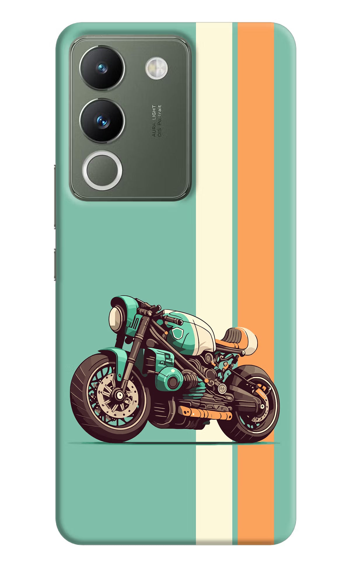 Striped Moto Drift Vivo Y200 5G Hard Case Back Cover by Casekaro