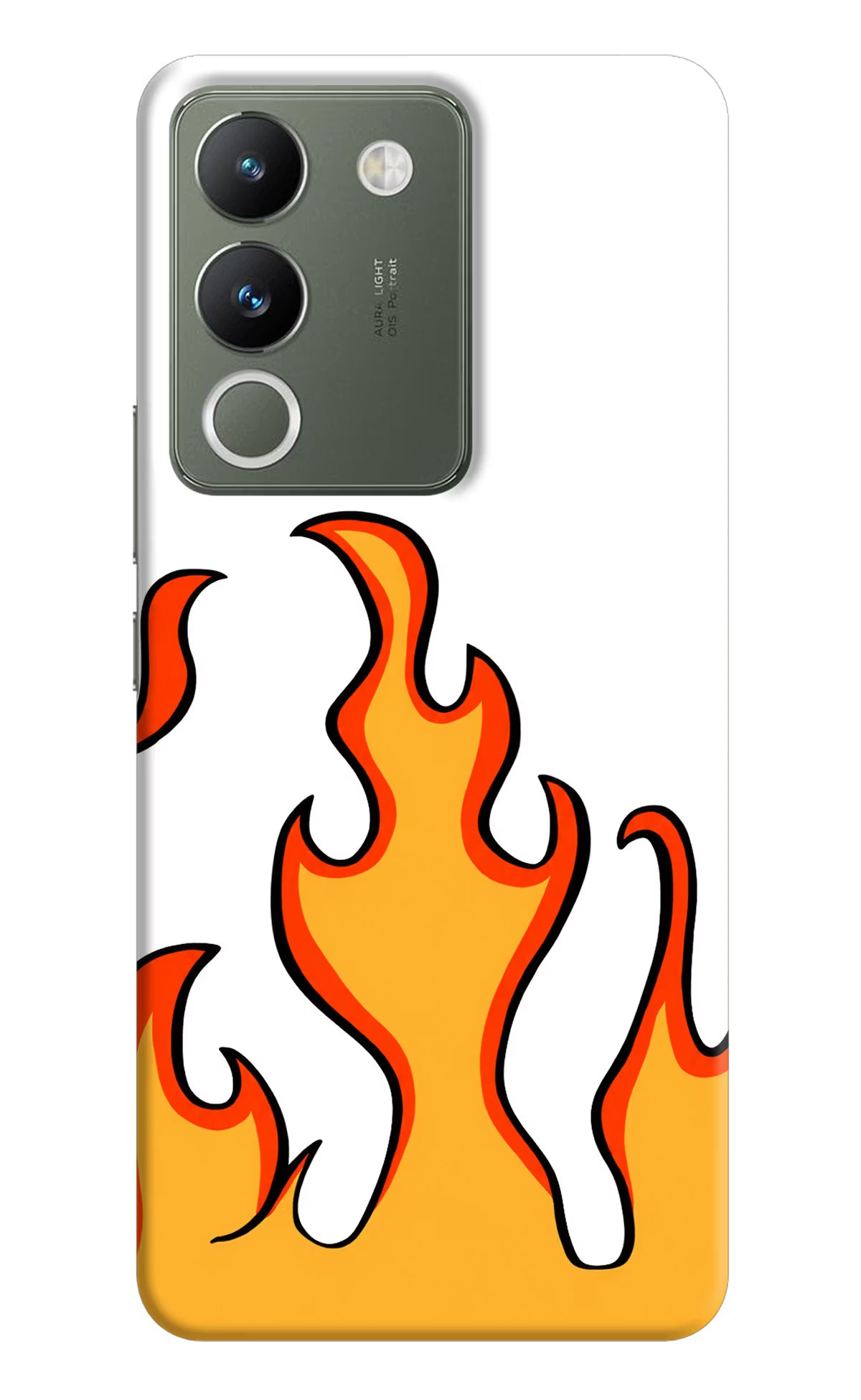 Fired Up – White Vivo Y200 5G Hard Case Back Cover by Casekaro