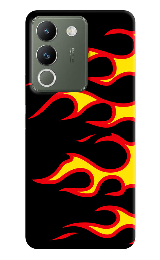 Side Sweep Flames Vivo Y200 5G Hard Case Back Cover by Casekaro