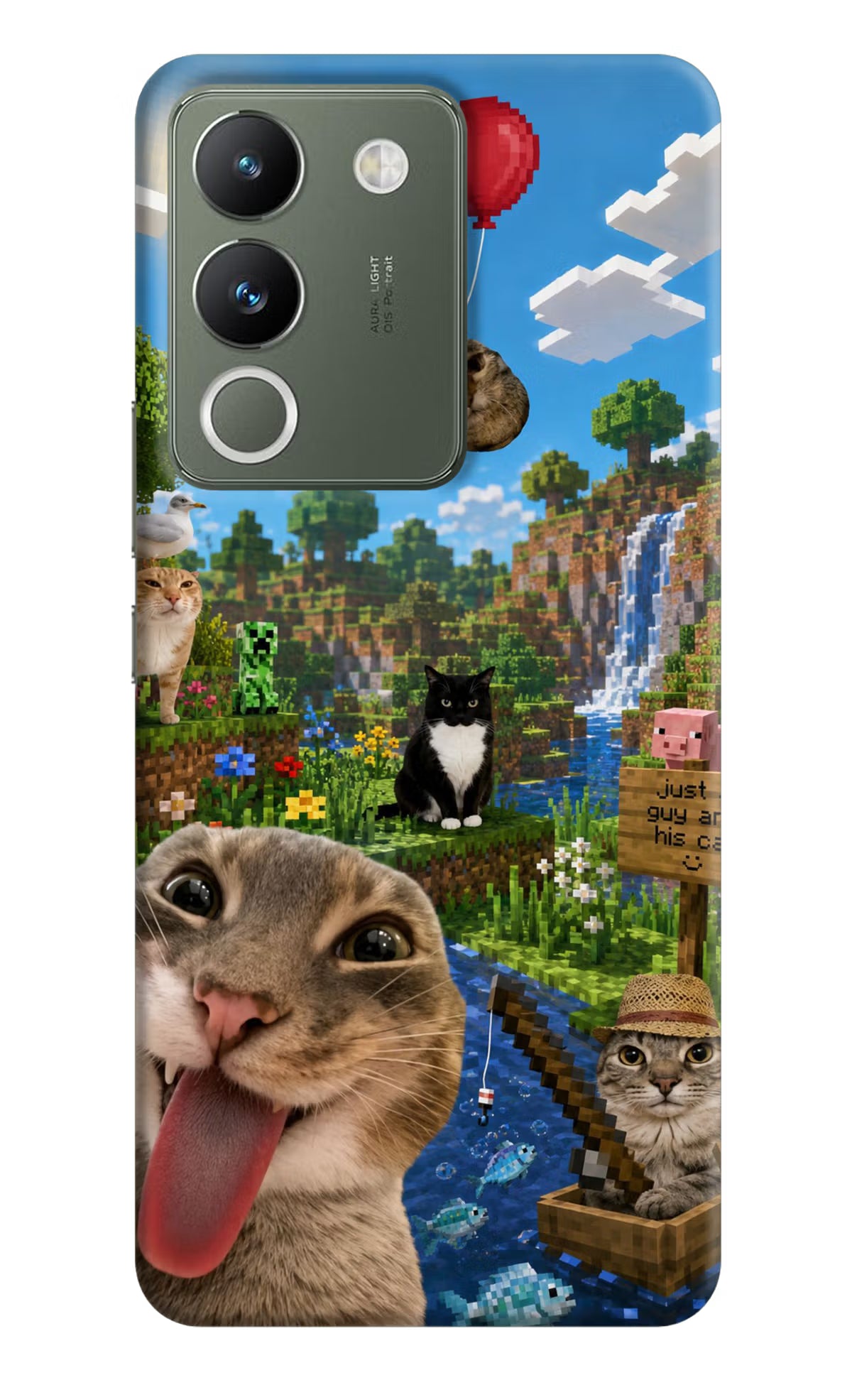 Minecraft Cat Chaos Vivo Y200 5G Back Cover
