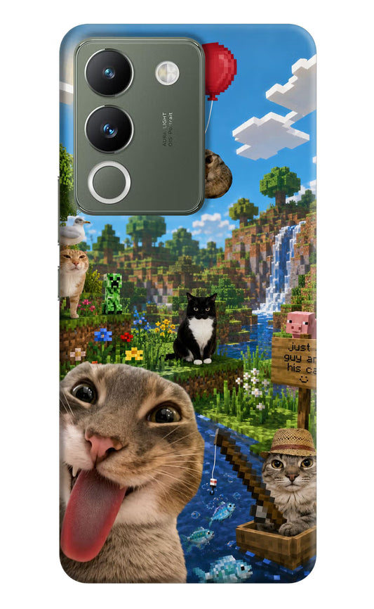 Minecraft Cat Chaos Vivo Y200 5G Hard Case Back Cover by Casekaro