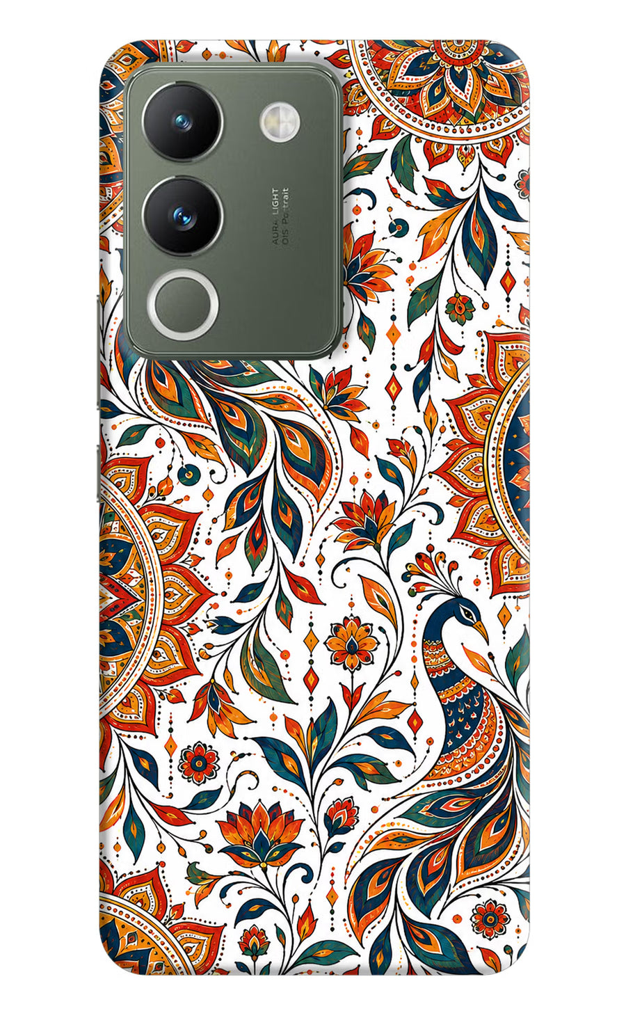 White Mayura Vivo Y200 5G Back Cover, Hard case
