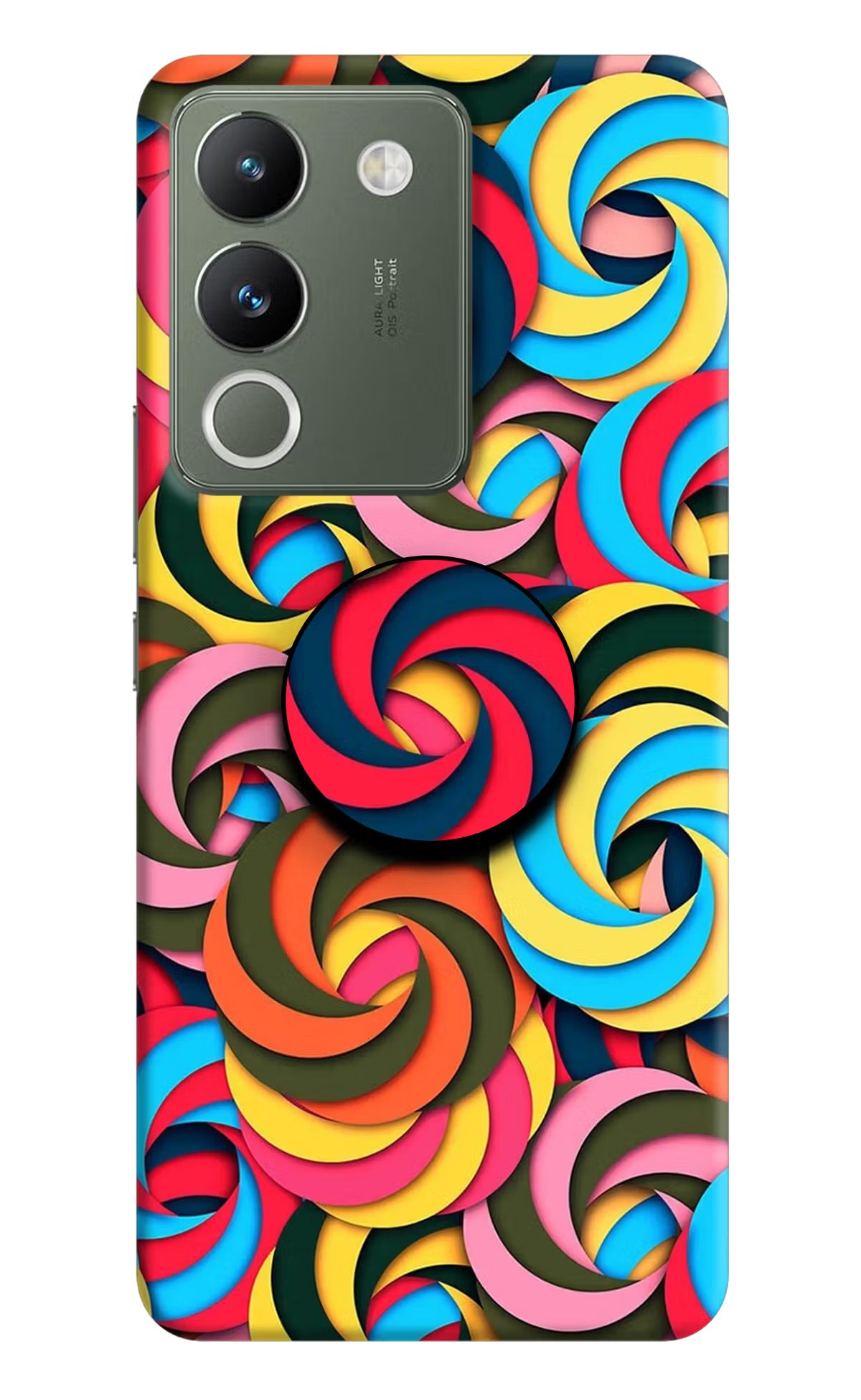 Spiral Pattern Vivo Y200 5G Pop Case by Casekaro