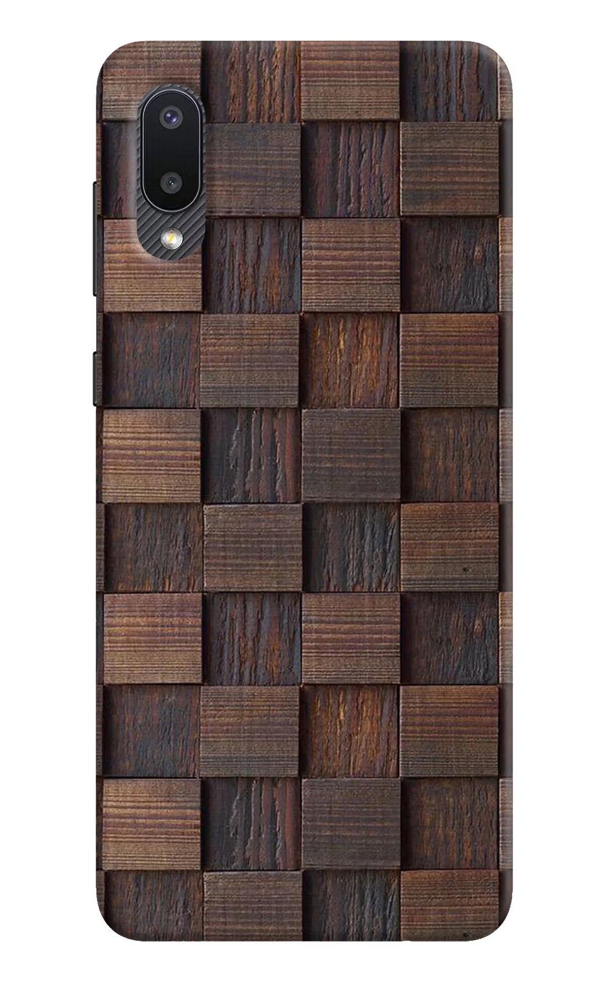 Wooden Cube Design Samsung M02 Hard Case Back Cover by Casekaro