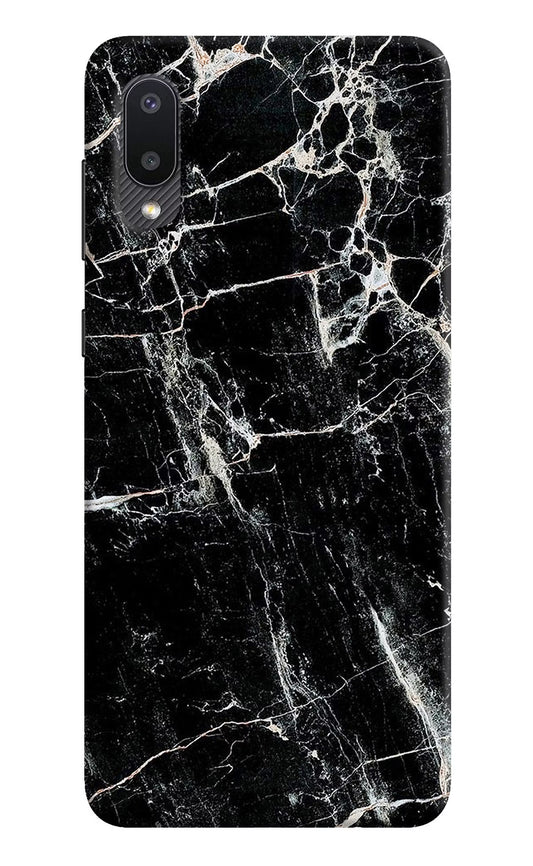 Black Marble Texture Samsung M02 Hard Case Back Cover by Casekaro