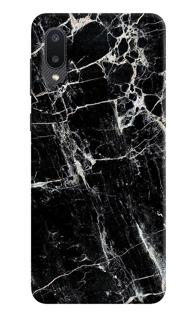 Black Marble Texture Samsung M02 Hard Case Back Cover by Casekaro
