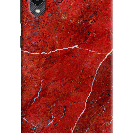 Red Marble Design Samsung M02 Hard Case Back Cover by Casekaro