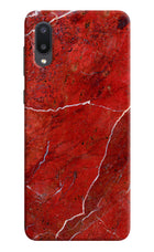 Red Marble Design Samsung M02 Hard Case Back Cover by Casekaro