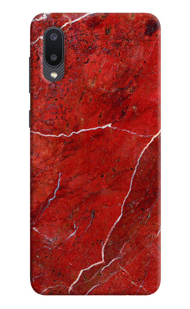 Red Marble Design Samsung M02 Hard Case Back Cover by Casekaro