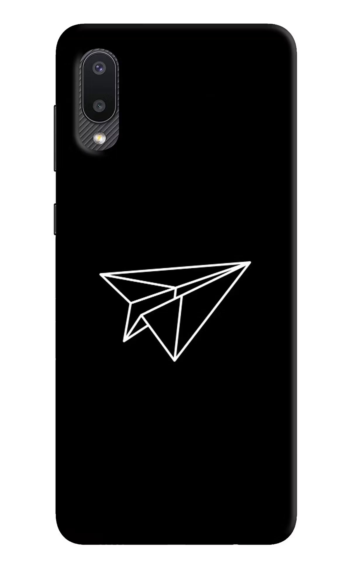 Paper Plane White Samsung M02 Hard Case Back Cover by Casekaro