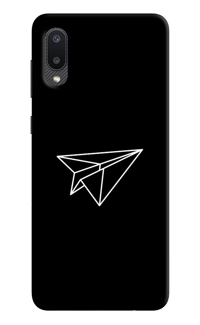 Paper Plane White Samsung M02 Hard Case Back Cover by Casekaro