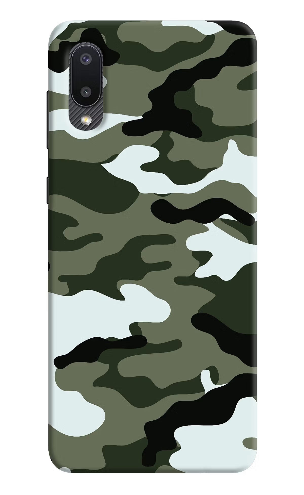 Camouflage Samsung M02 Hard Case Back Cover by Casekaro