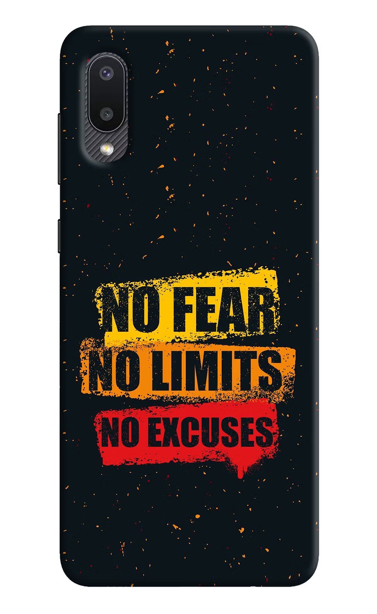 No Fear No Limits No Excuse Samsung M02 Hard Case Back Cover by Casekaro