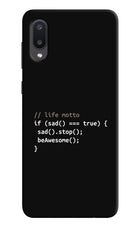 Life Motto Code Samsung M02 Hard Case Back Cover by Casekaro