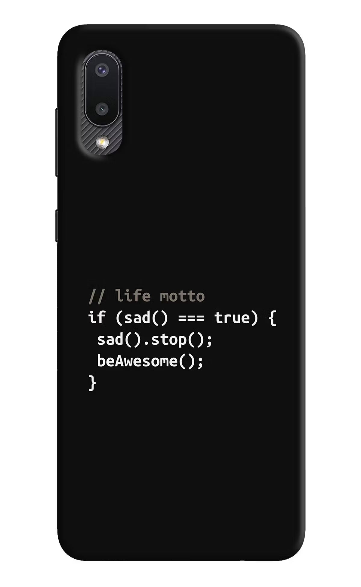 Life Motto Code Samsung M02 Hard Case Back Cover by Casekaro