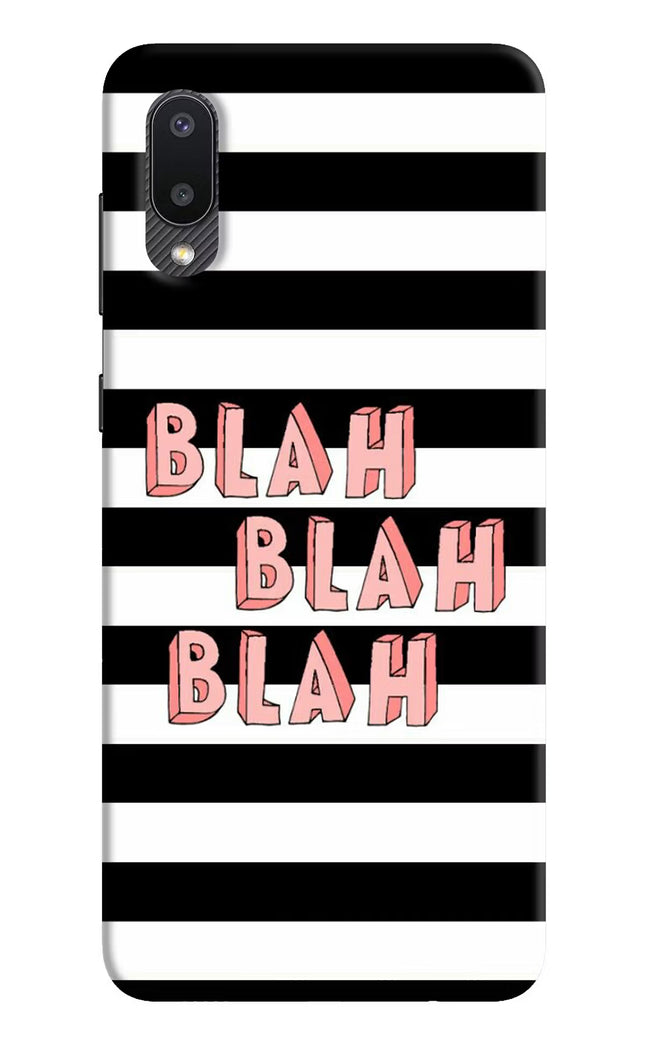 Blah Blah Blah Samsung M02 Hard Case Back Cover by Casekaro