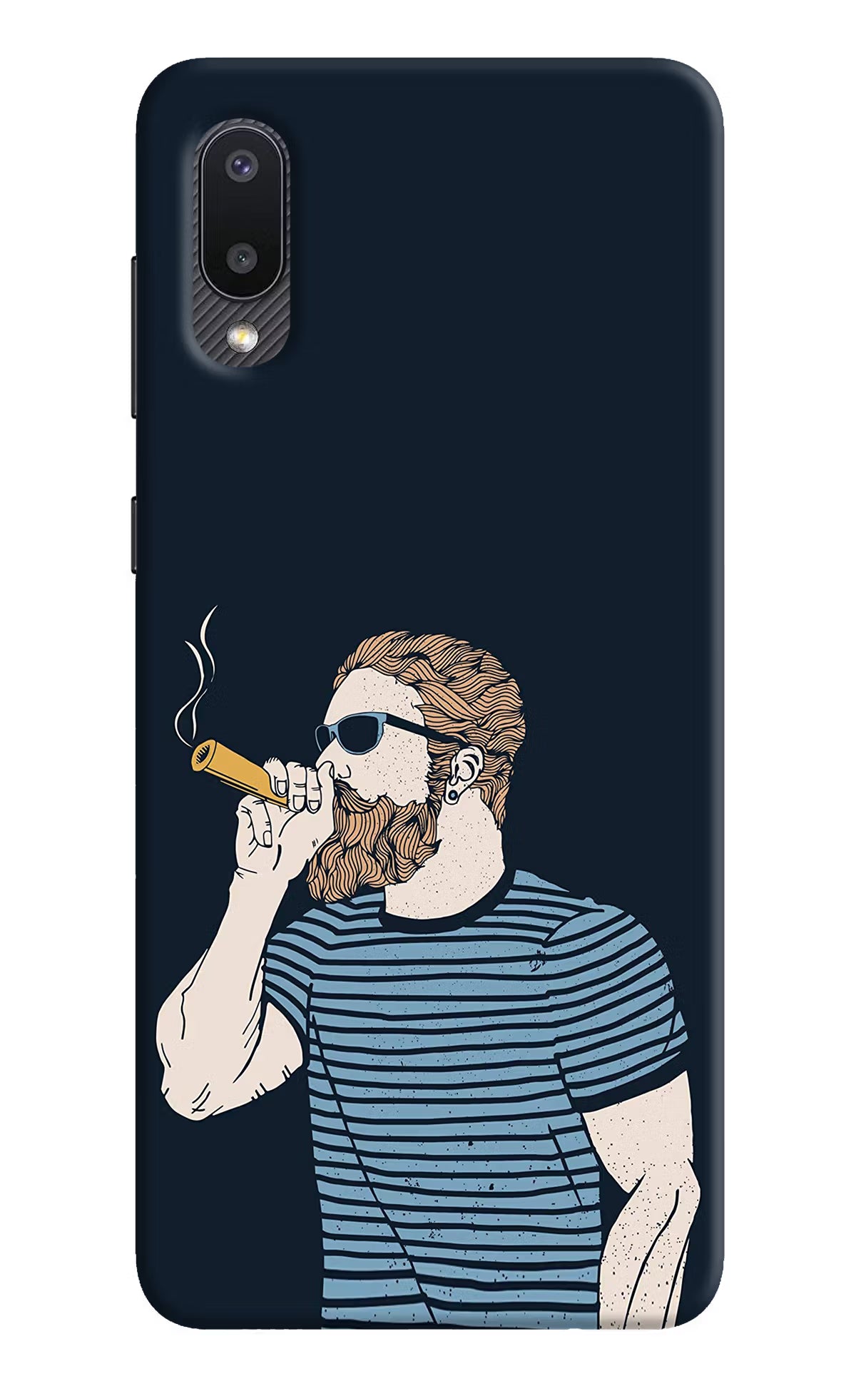 Smoking Samsung M02 Hard Case Back Cover by Casekaro