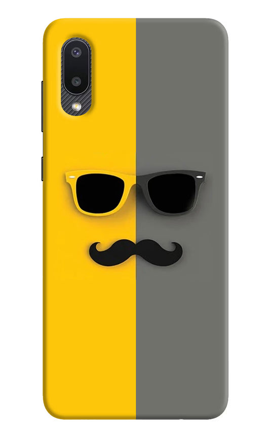 Sunglasses with Mustache Samsung M02 Hard Case Back Cover by Casekaro