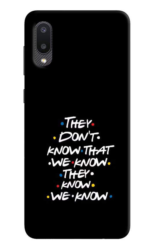 FRIENDS Dialogue Samsung M02 Hard Case Back Cover by Casekaro