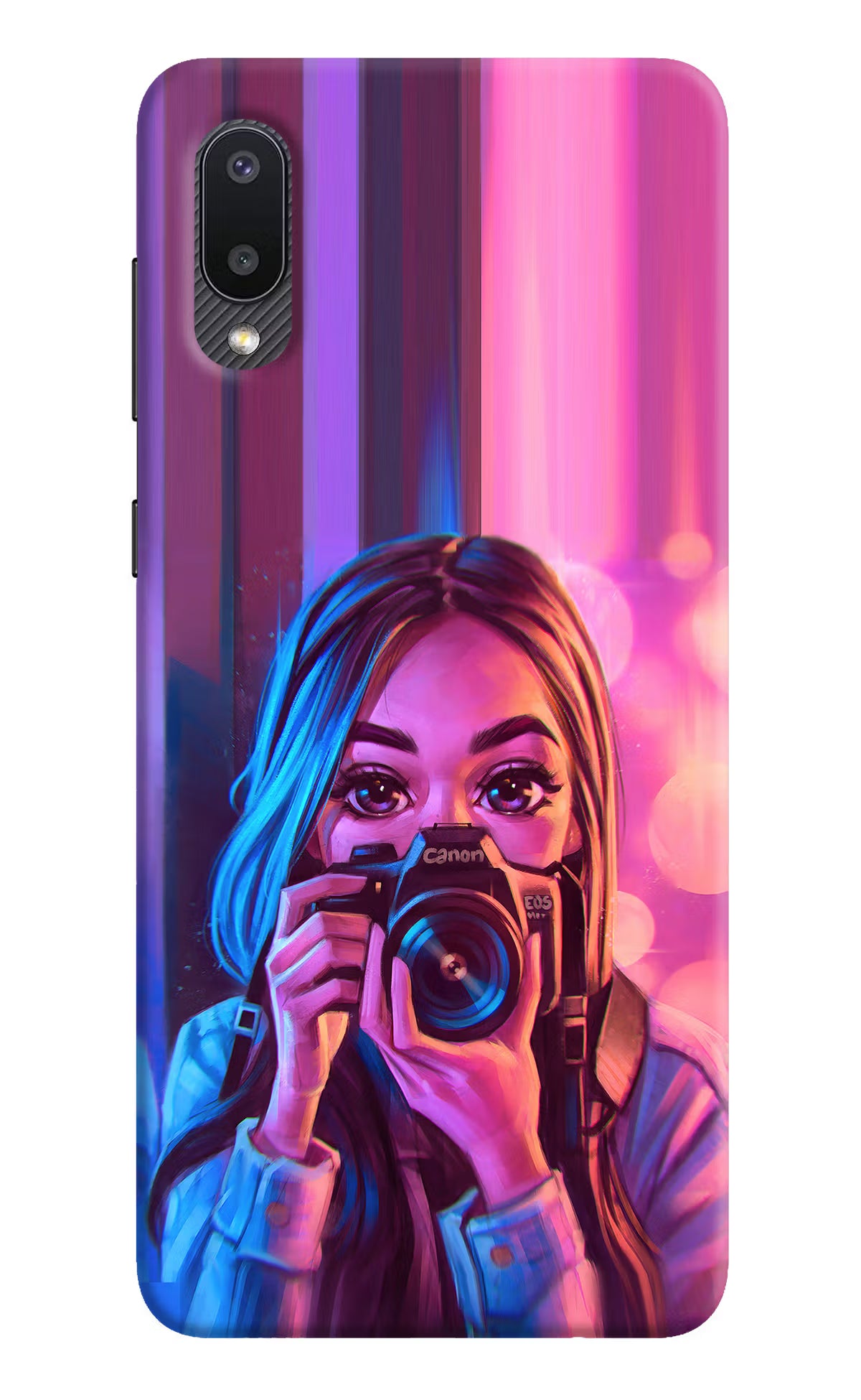 Girl Photographer Samsung M02 Hard Case Back Cover by Casekaro