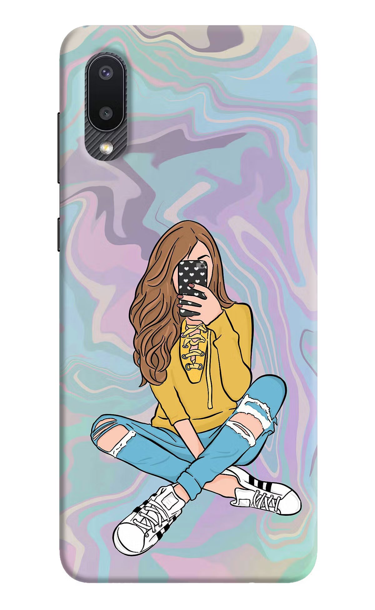 Selfie Girl Samsung M02 Hard Case Back Cover by Casekaro