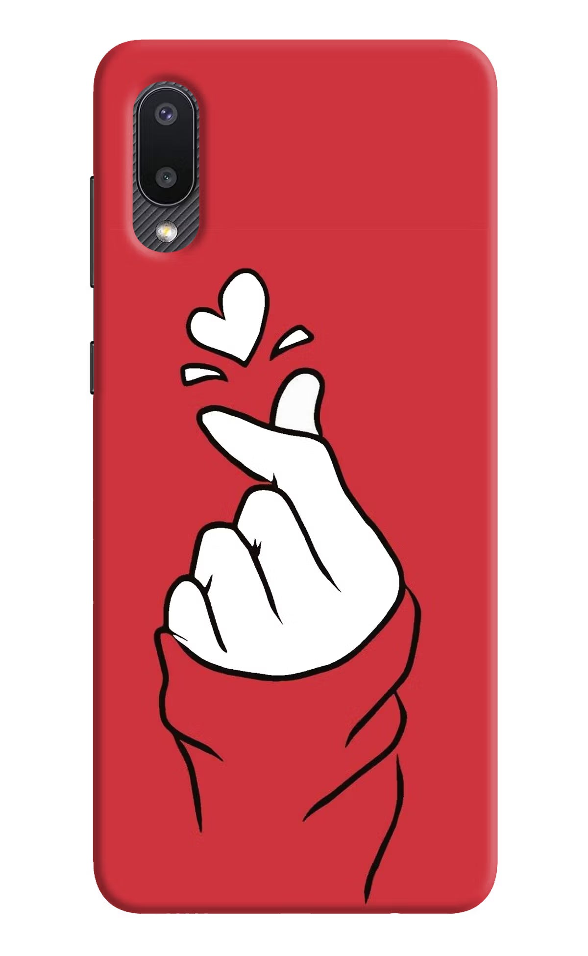 Korean Love Sign Samsung M02 Hard Case Back Cover by Casekaro