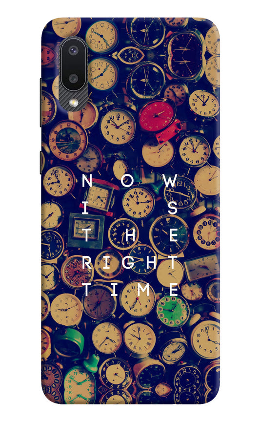 Now is the Right Time Quote Samsung M02 Hard Case Back Cover by Casekaro